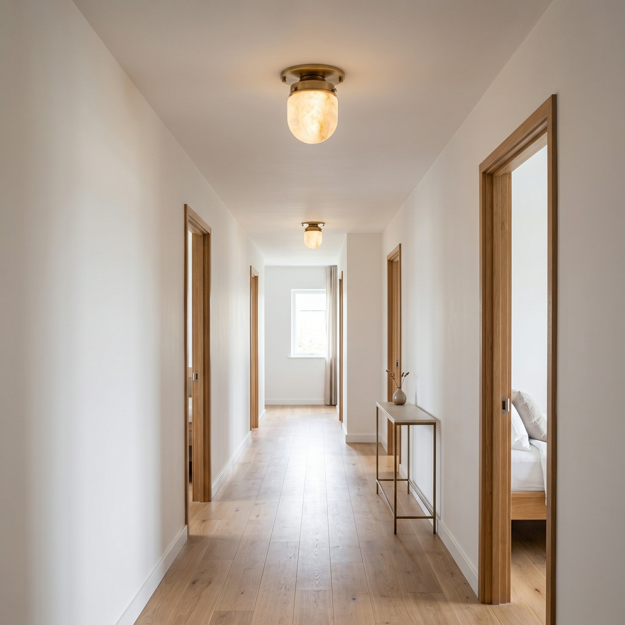 Bullet-shaped Alabaster Flush Mount