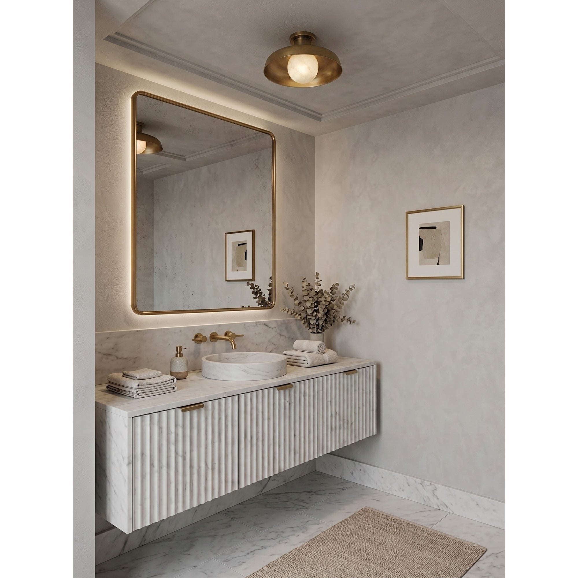 Cadence Alabaster Semi-Flush Mount