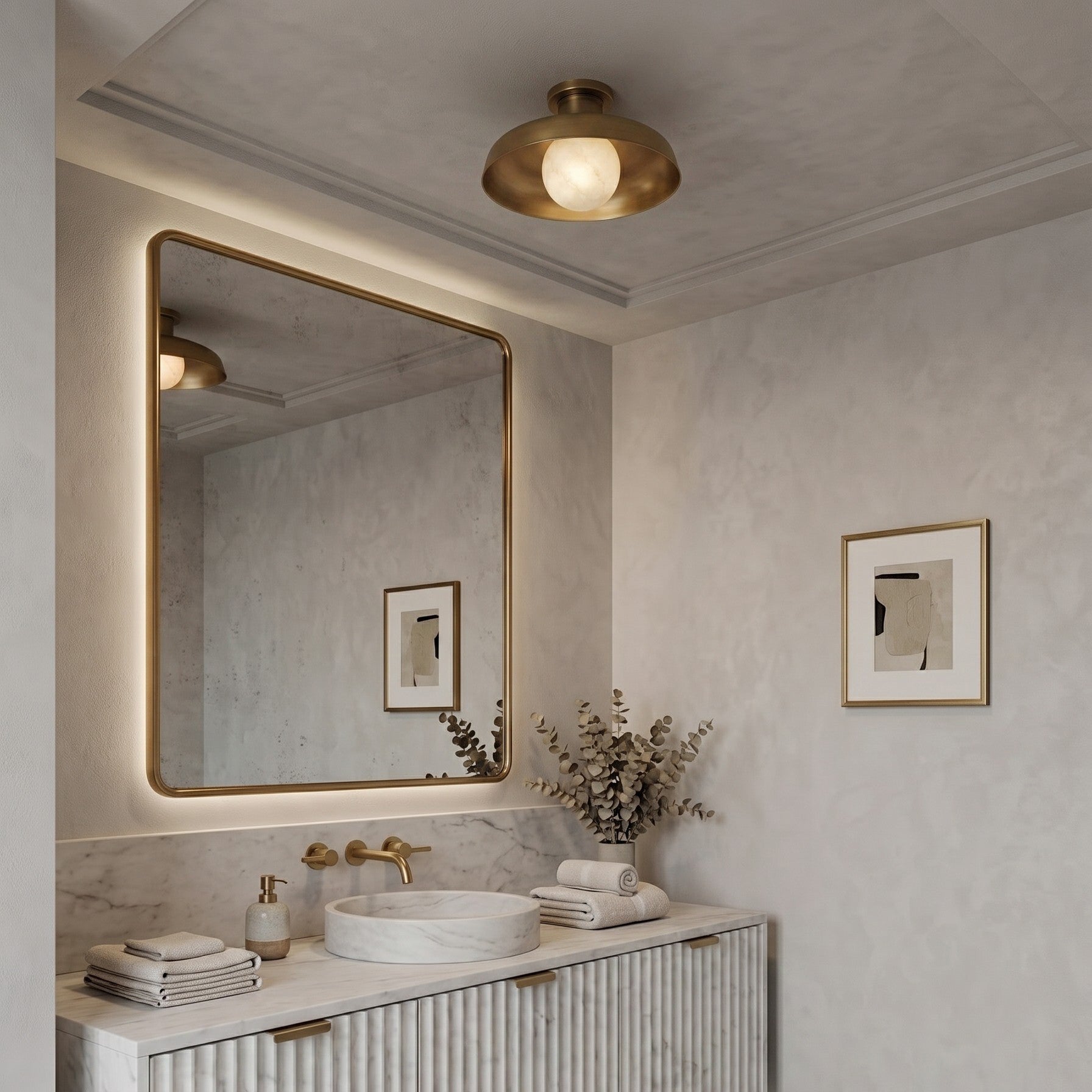 Cadence Alabaster Semi-Flush Mount