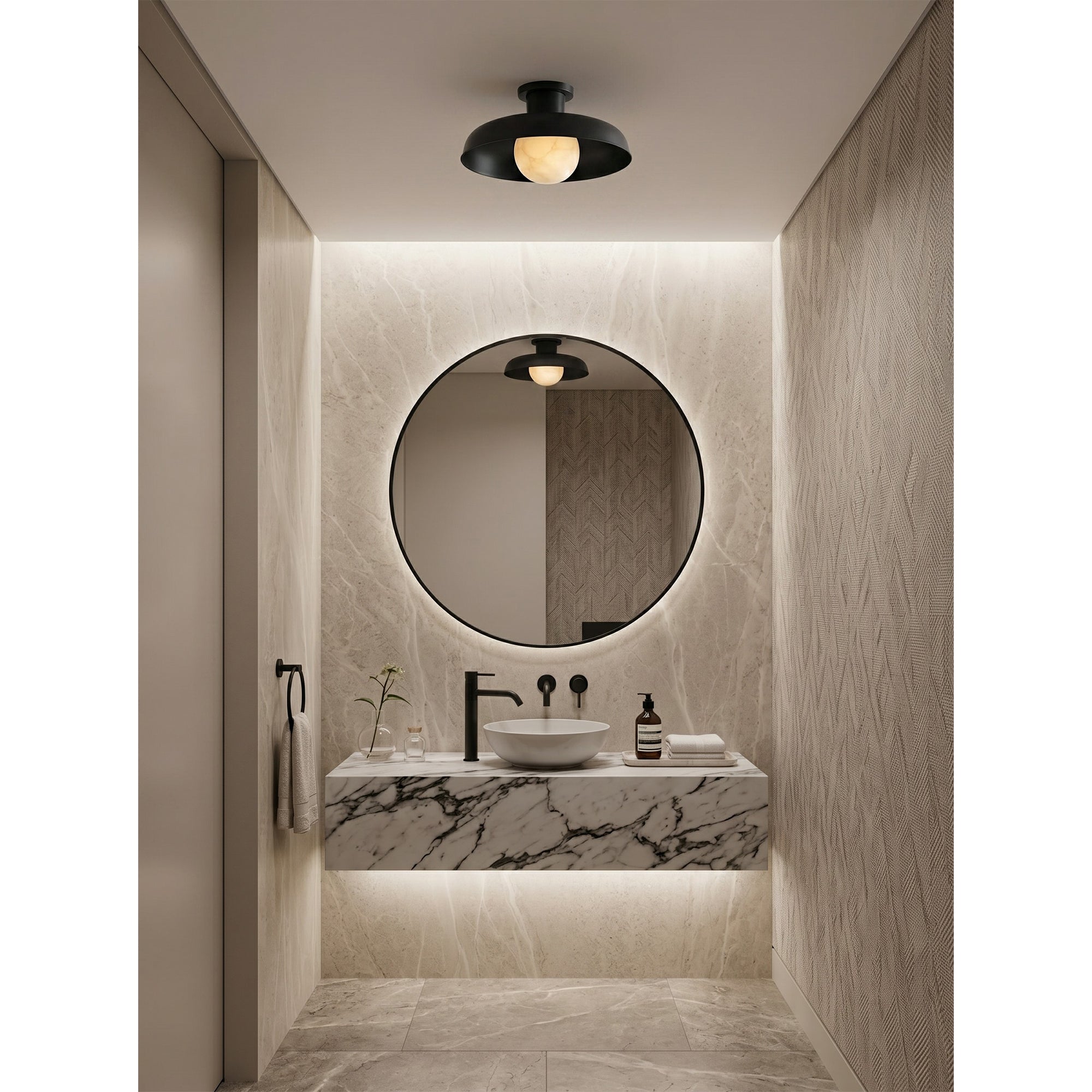 Cadence Alabaster Semi-Flush Mount
