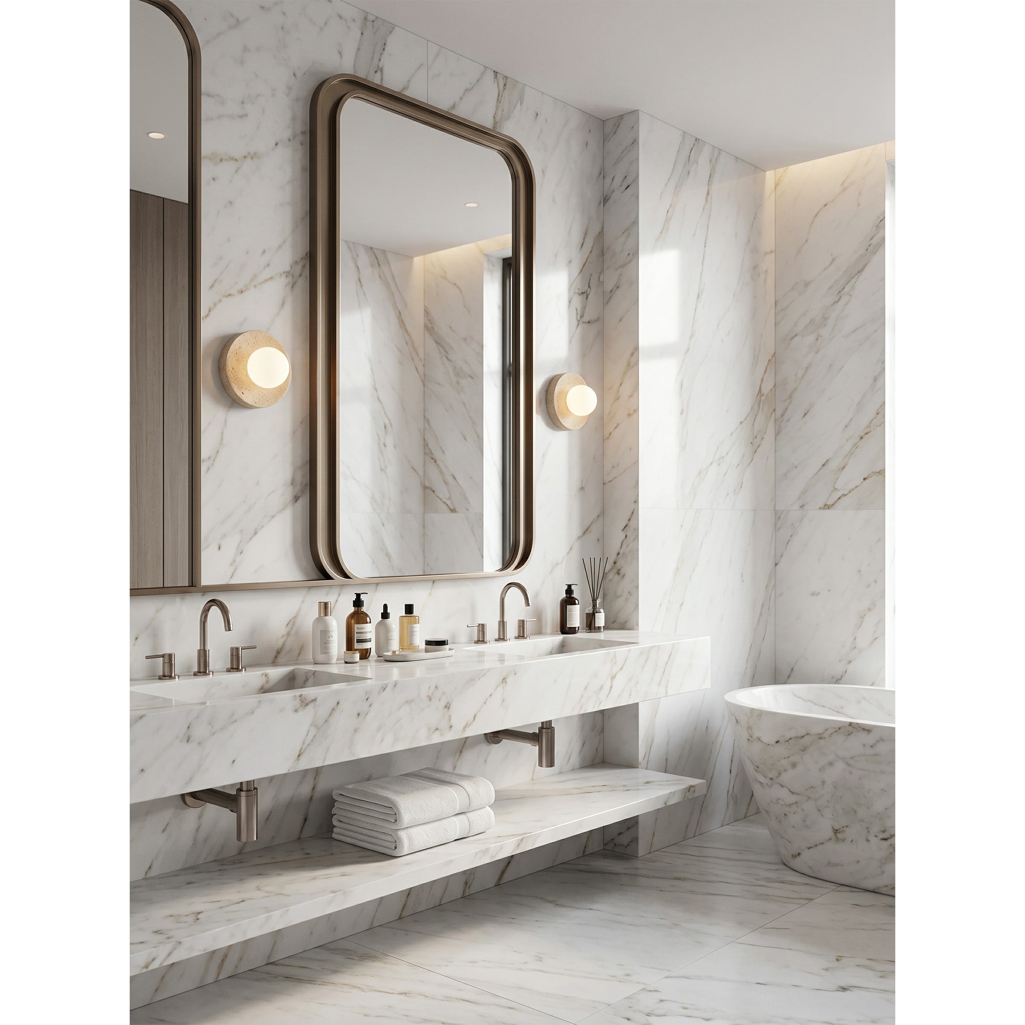 Calvora Travertine Wall Sconce