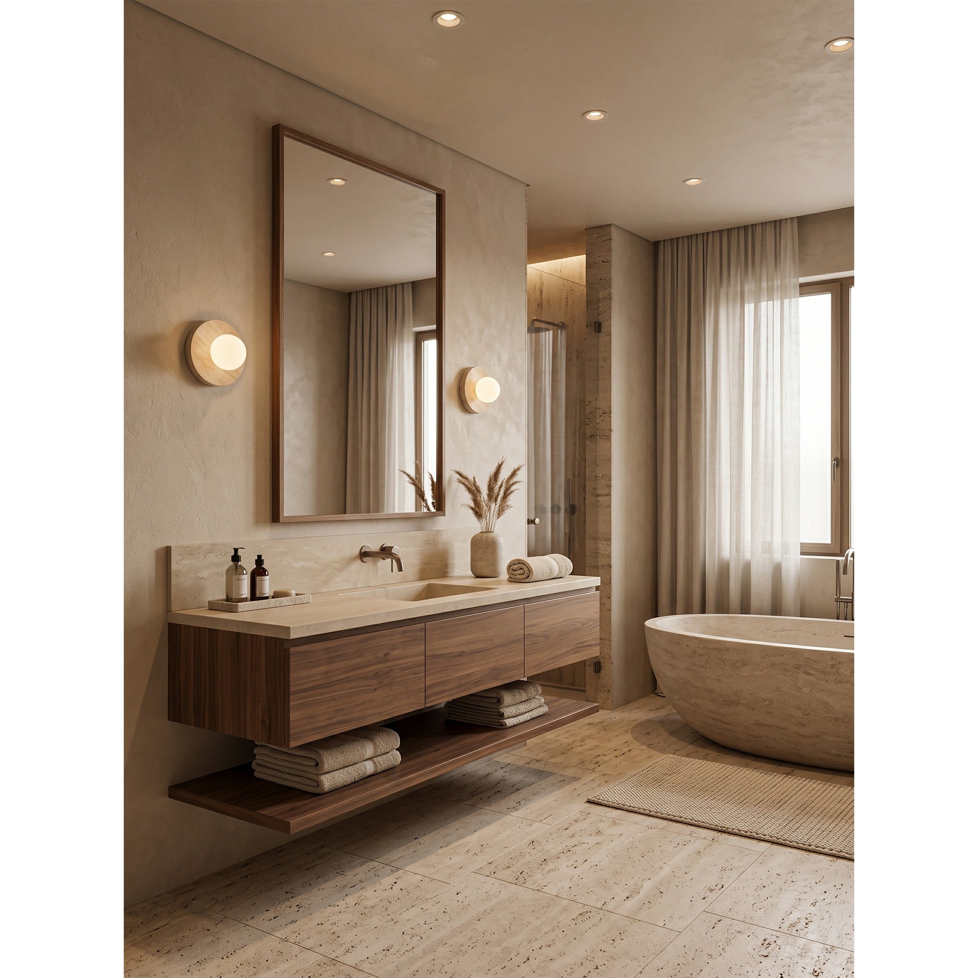 Calvora Travertine Wall Sconce