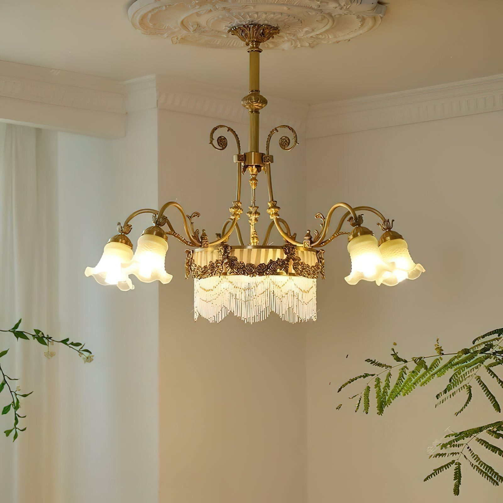 Camille Fringed Chandelier