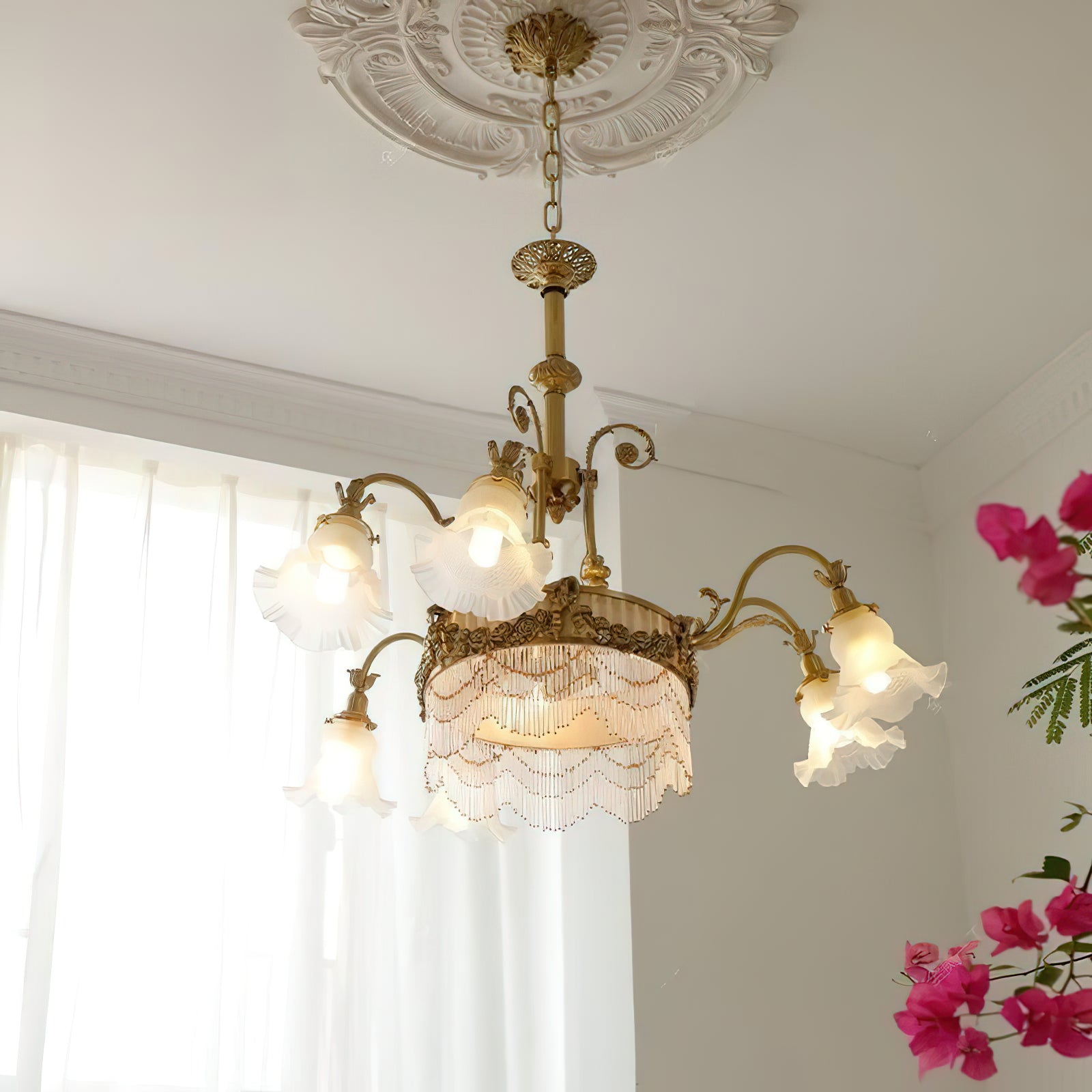 Camille Fringed Chandelier