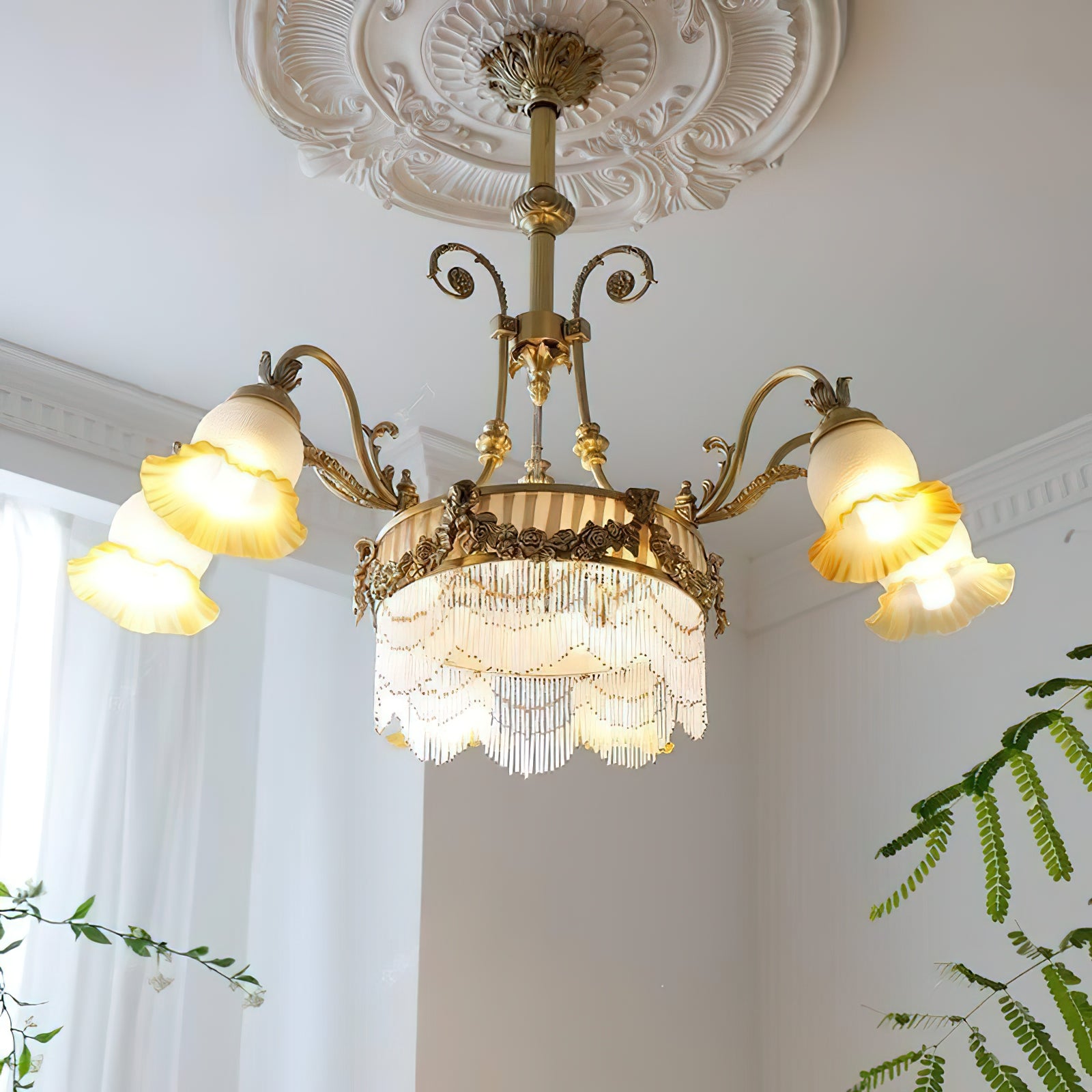 Camille Fringed Chandelier
