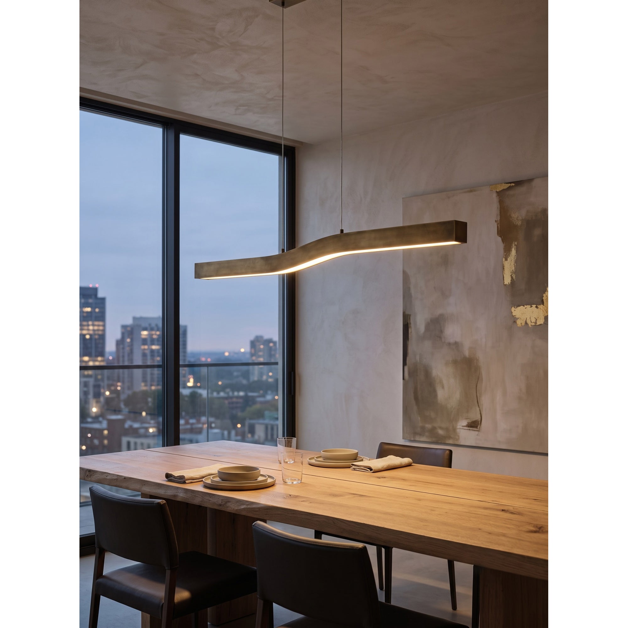 Camur Brass Linear Chandelier