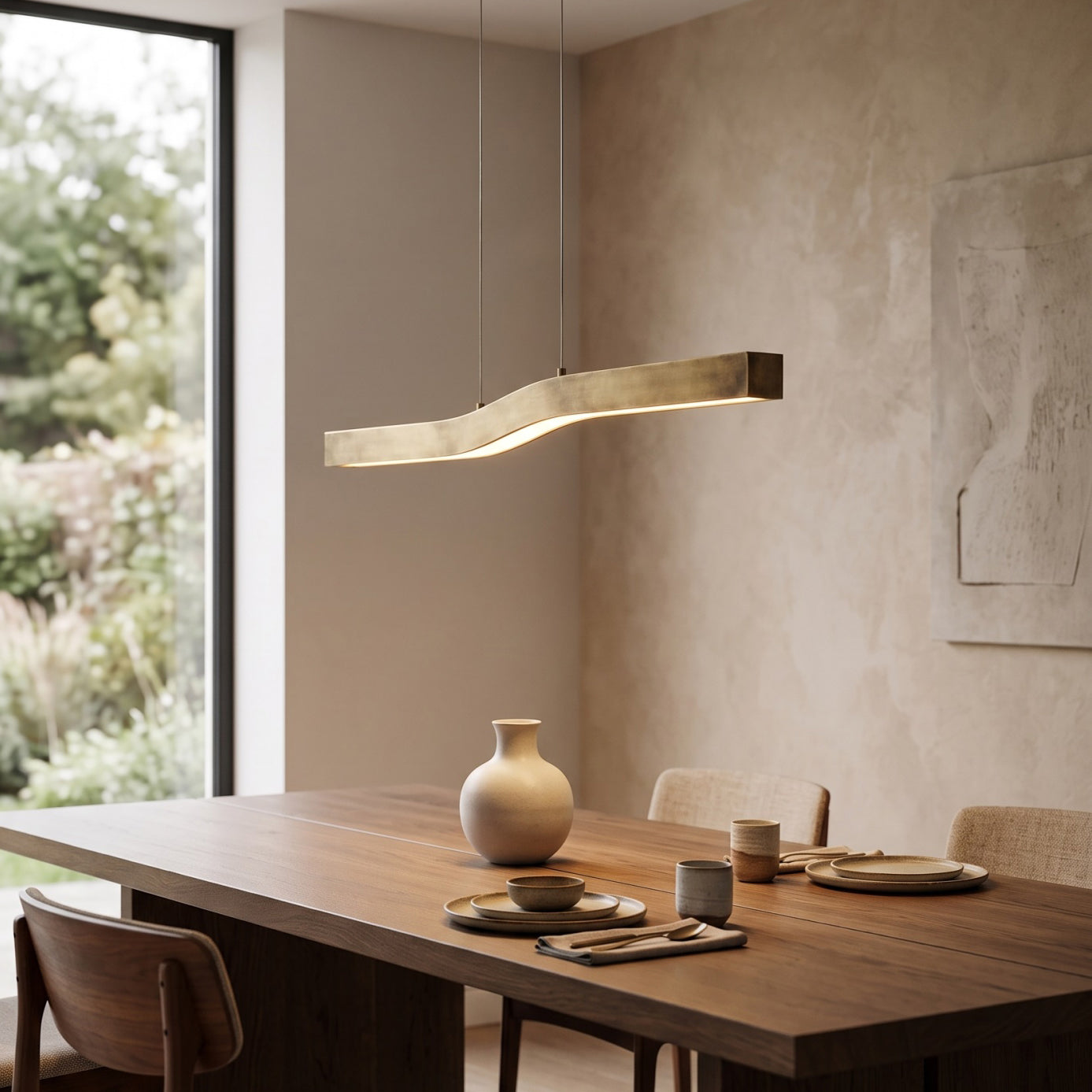 Camur Brass Linear Chandelier