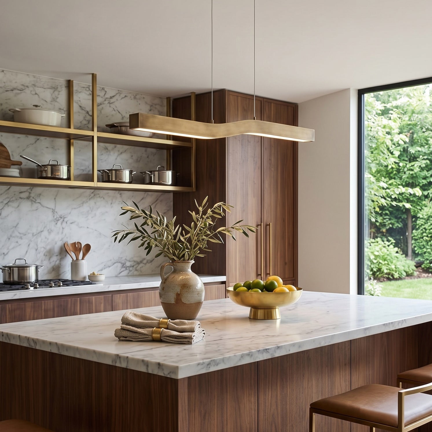 Camur Brass Linear Chandelier