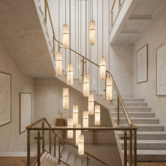 Candeeiro Chandelier Canella em Alabastro