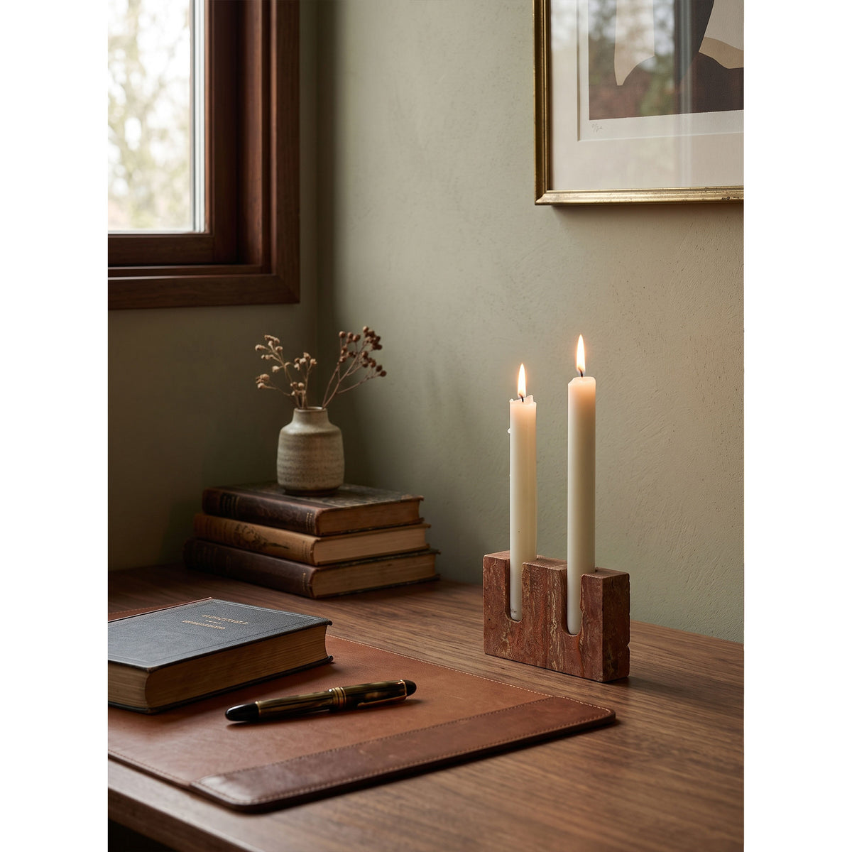 Canyon Marble Double Candle Holder