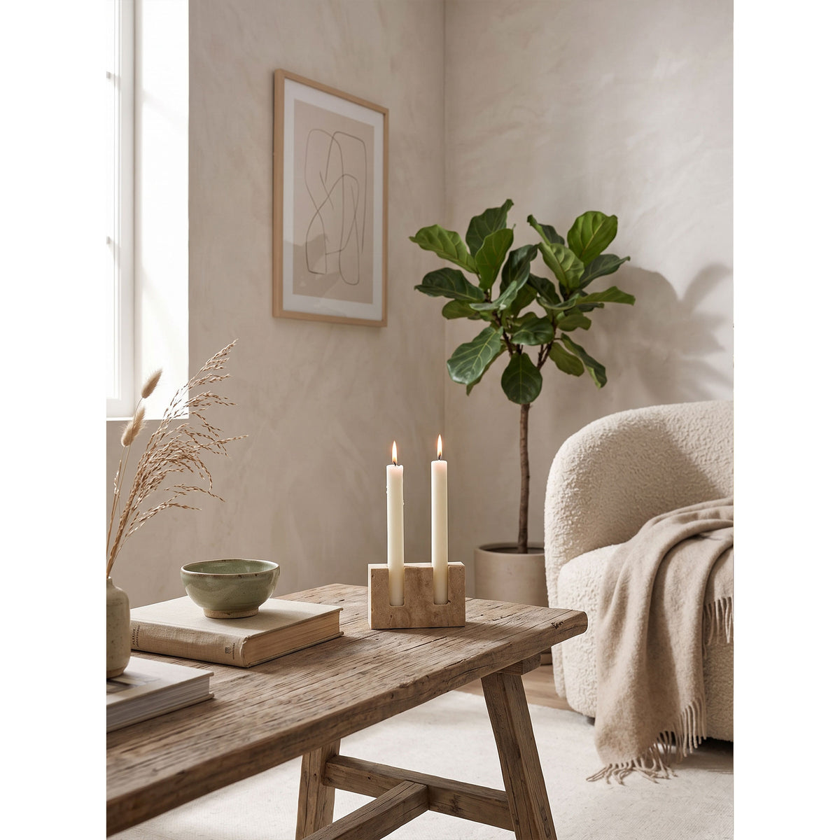 Canyon Marble Double Candle Holder