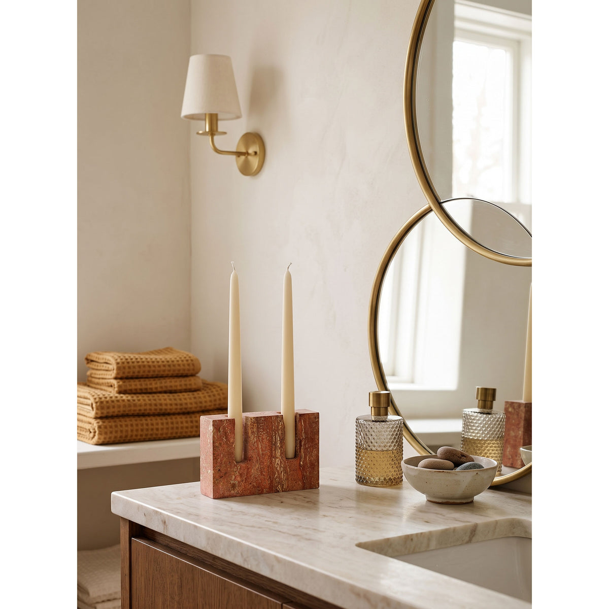 Canyon Marble Double Candle Holder