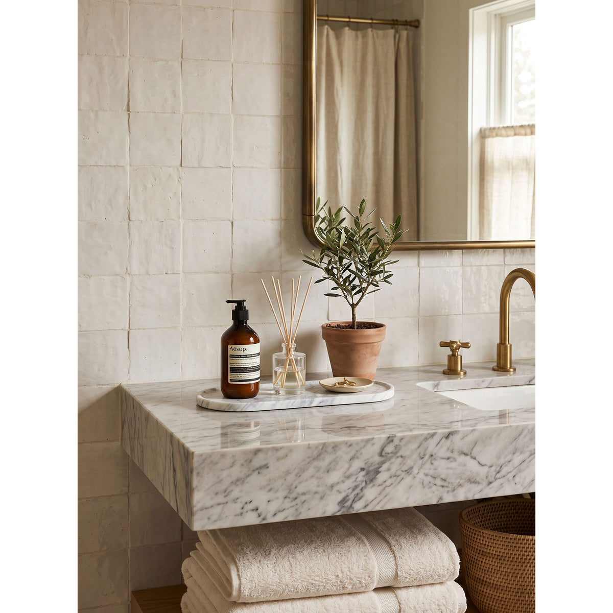 Carmel Marble Vanity Tray