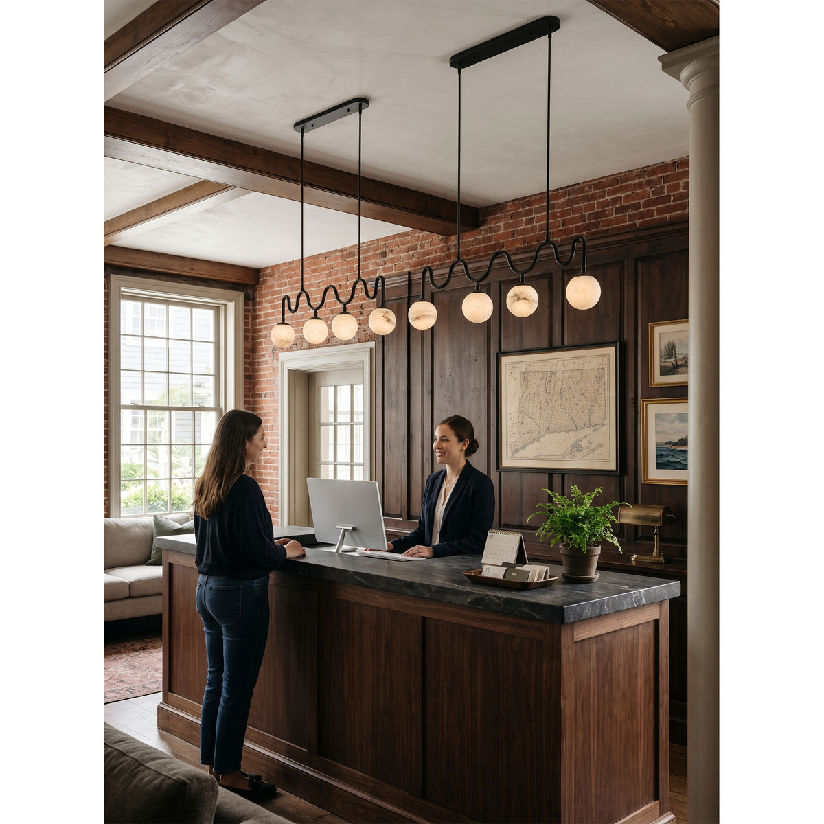 Cecil Alabaster Linear Pendant Lamp