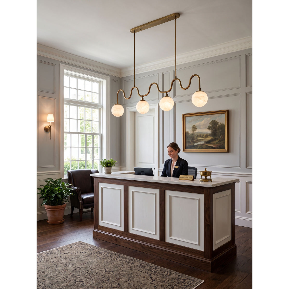 Cecil Alabaster Linear Pendant Lamp