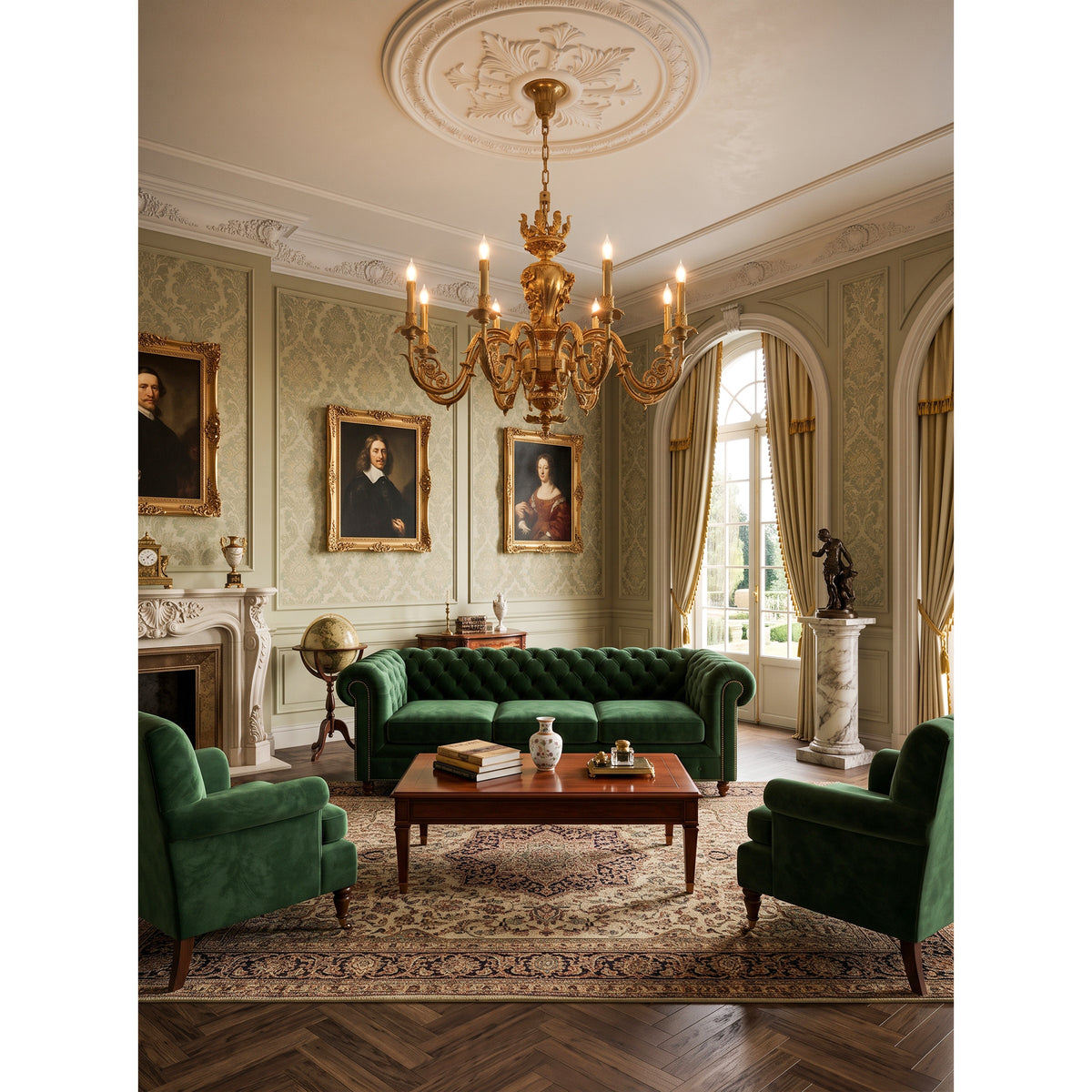 Chambord Brass Candle Chandelier