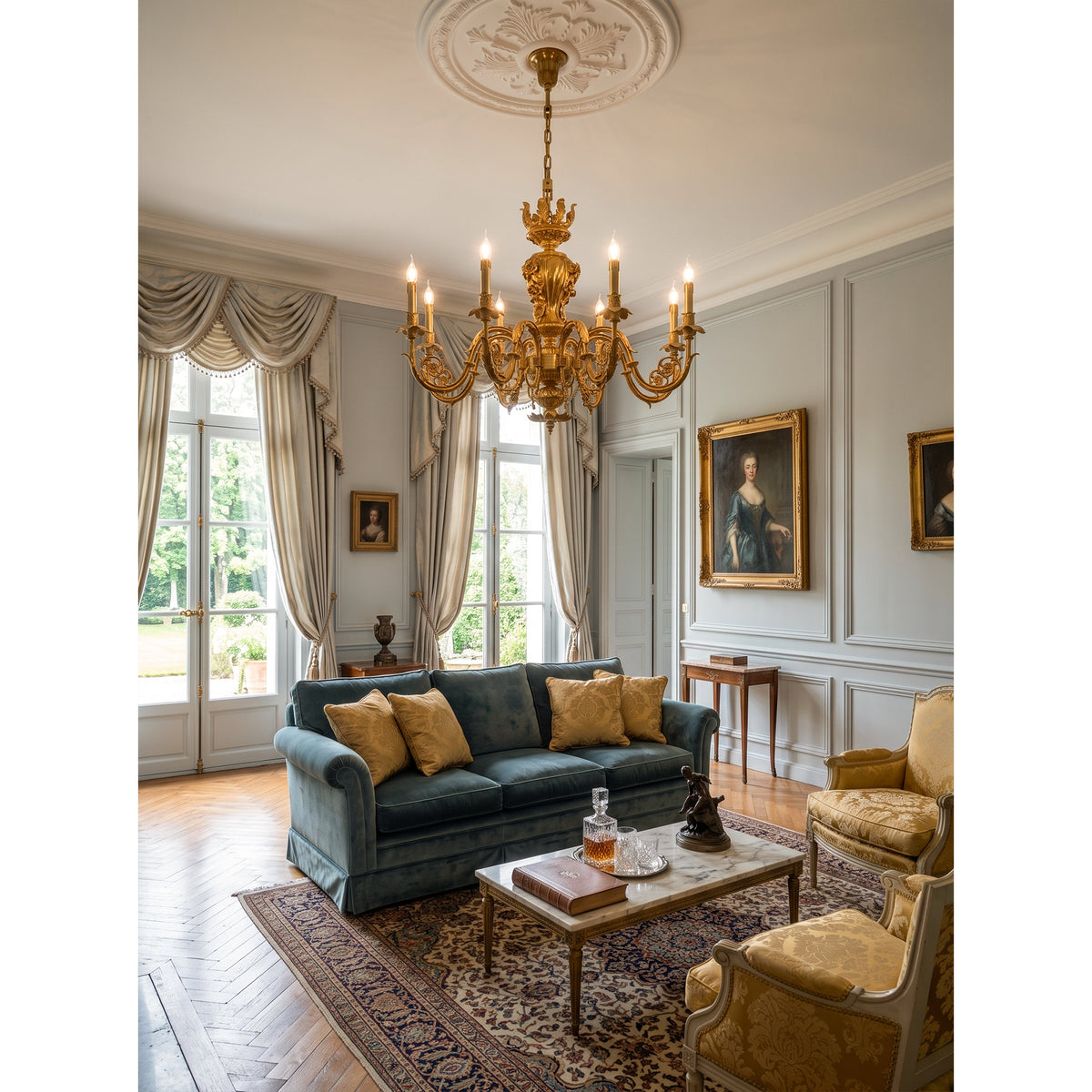 Chambord Brass Candle Chandelier