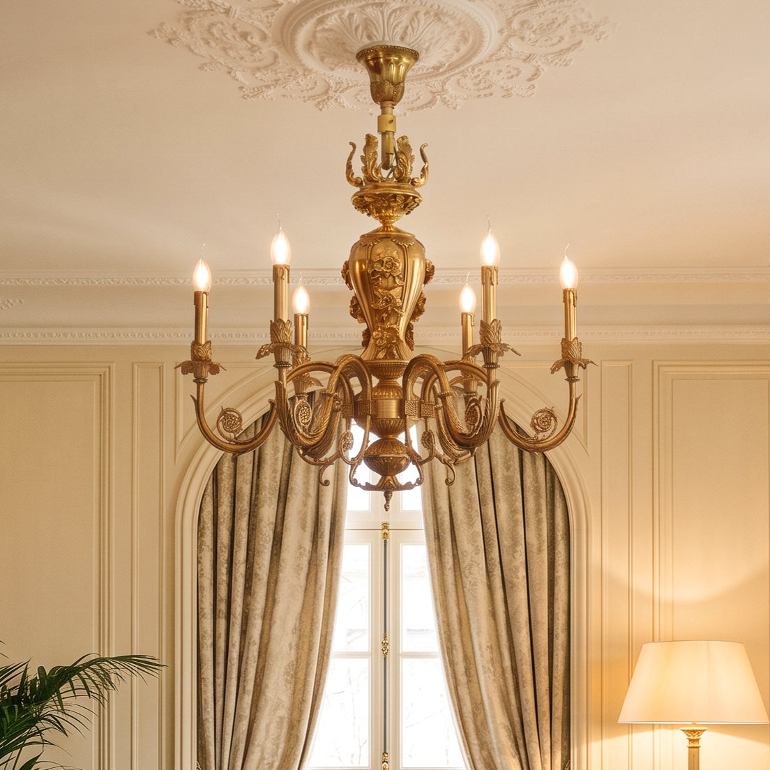 Chambord Brass Candle Chandelier