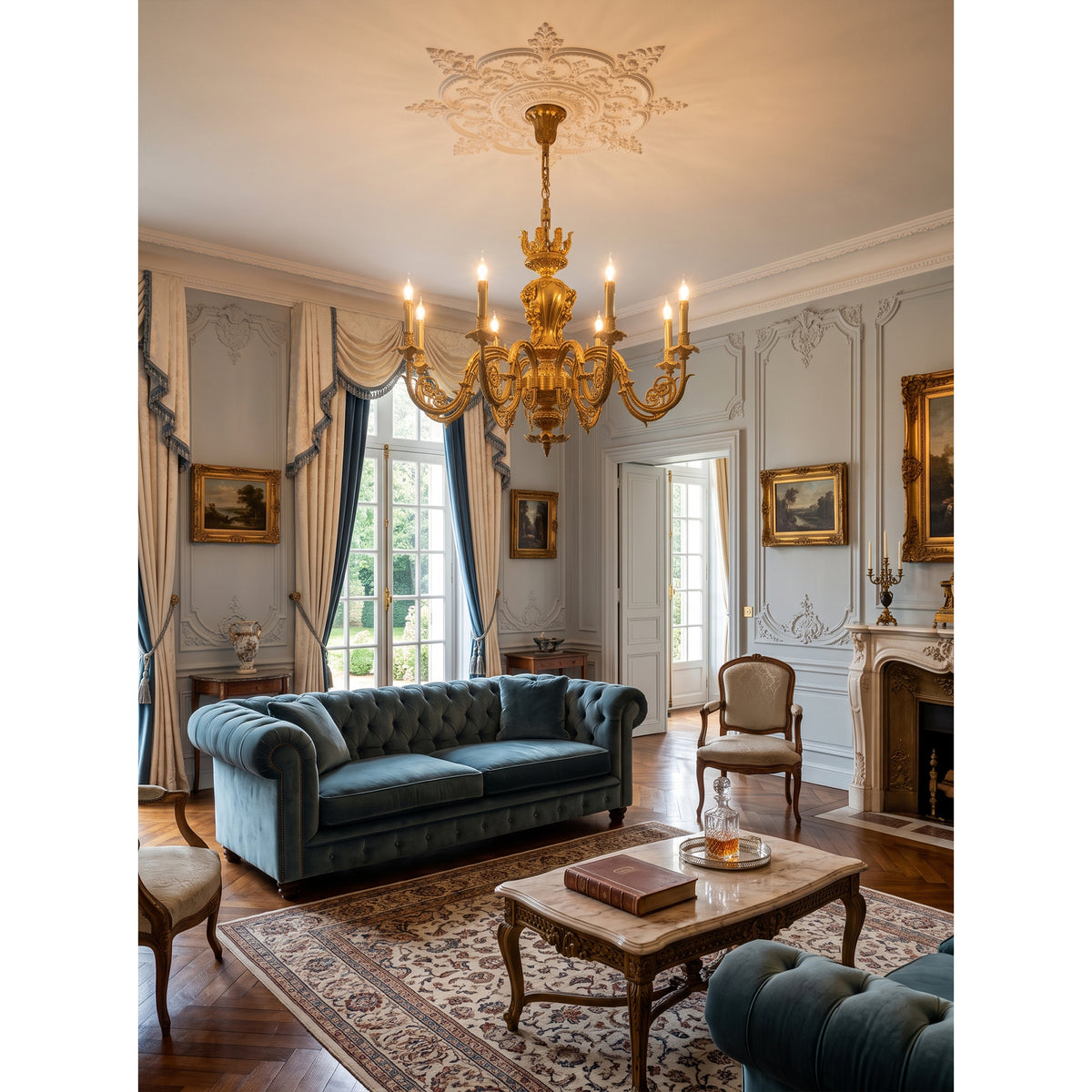 Chambord Brass Candle Chandelier