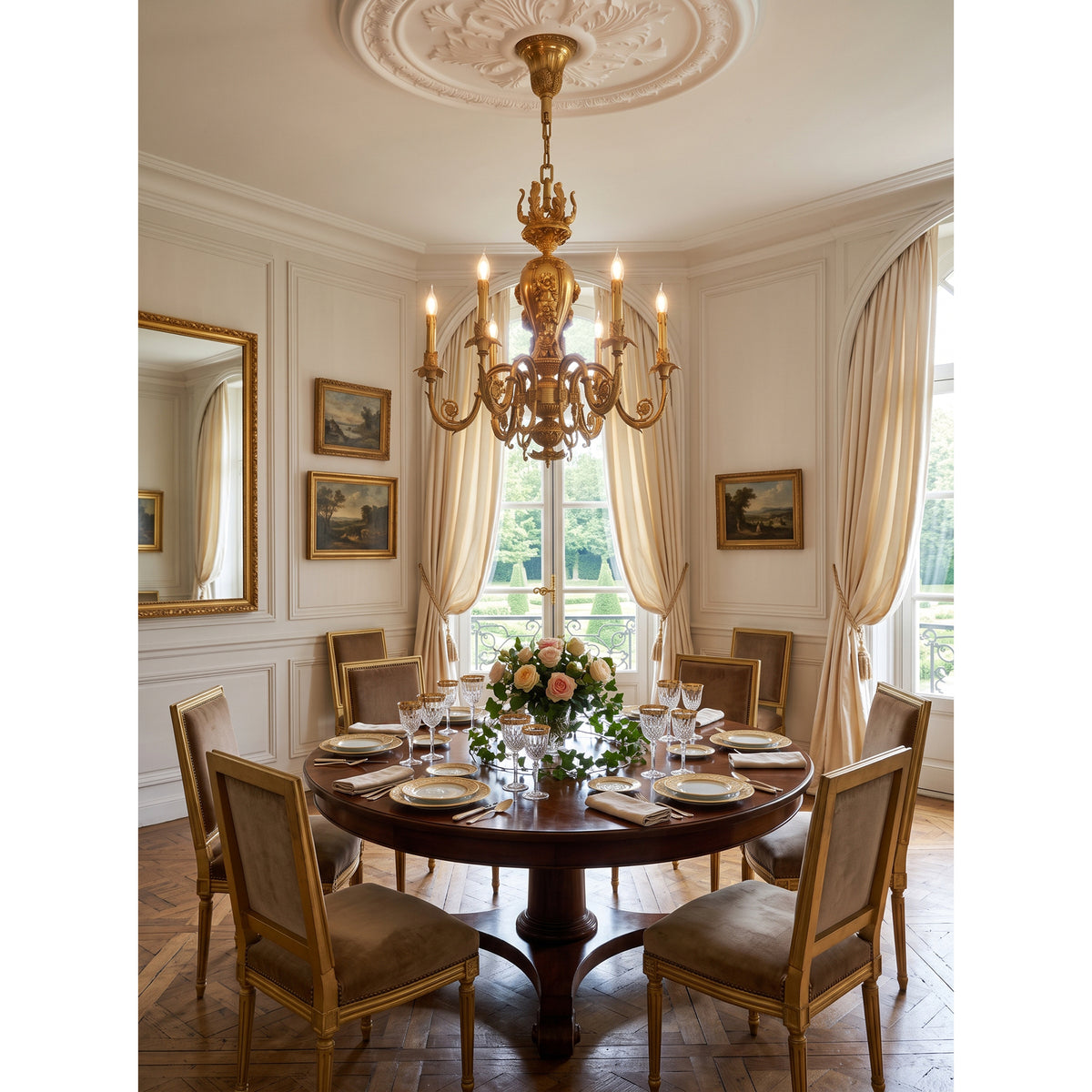 Chambord Brass Candle Chandelier