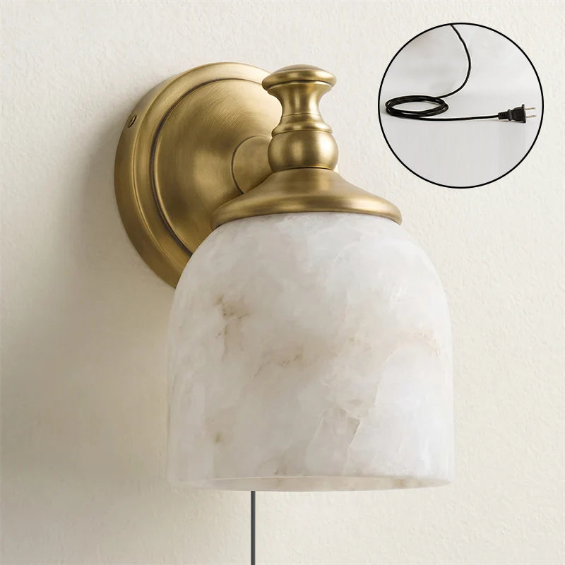 Chart Alabaster Plug-in Wall Sconce