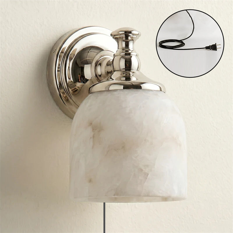 Chart Alabaster Plug-in Wall Sconce
