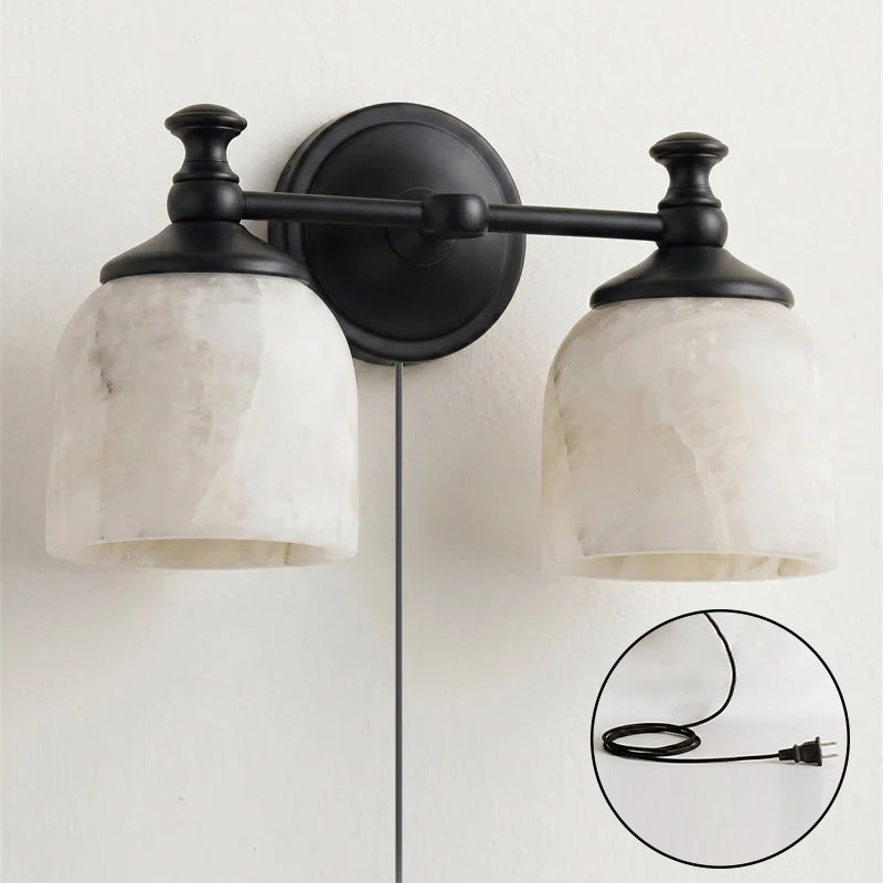 Chart Alabaster Plug-in Wall Sconce