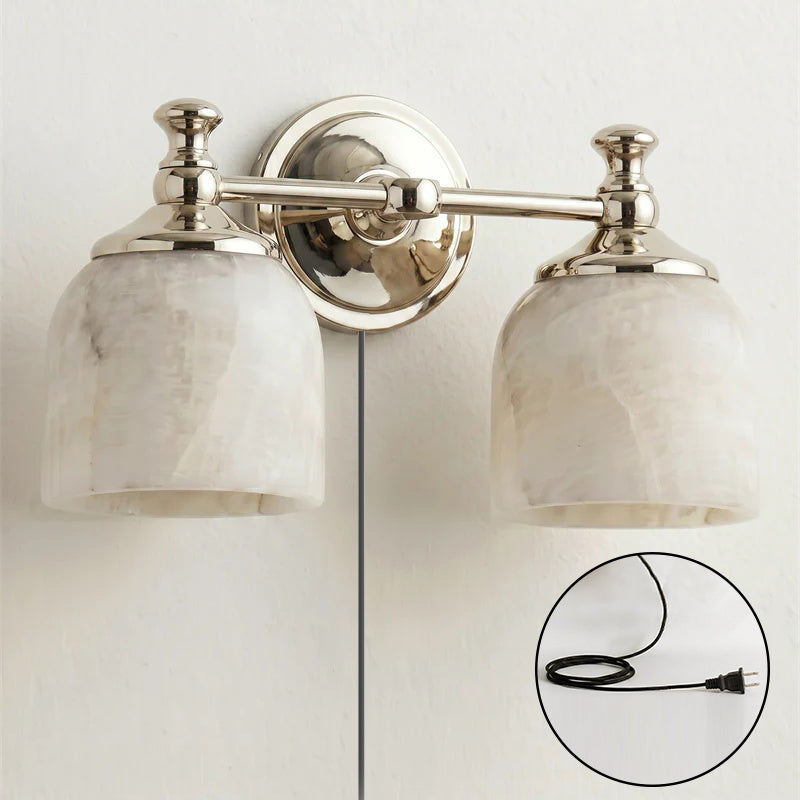 Chart Alabaster Plug-in Wall Sconce