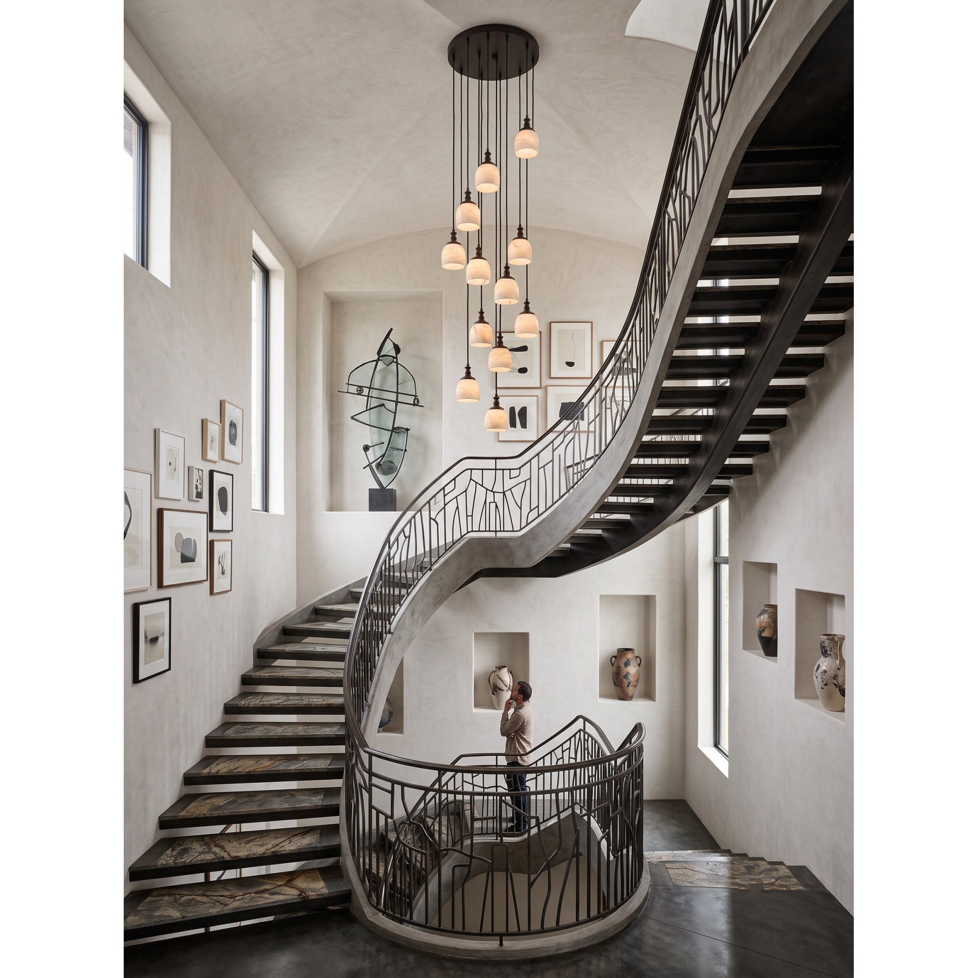 Chart Alabaster Cluster Chandelier
