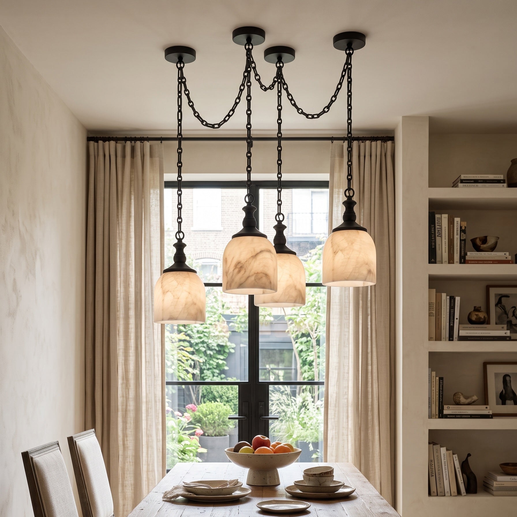 Chart Chain Alabaster Chandelier