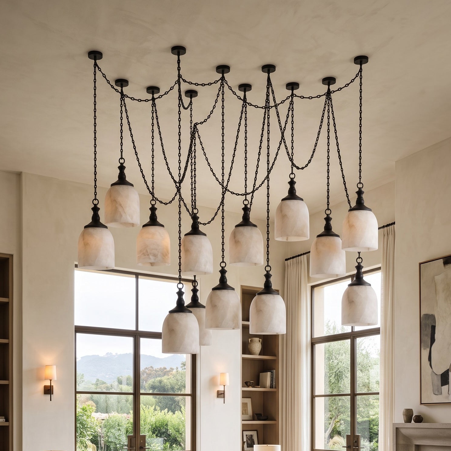 Chart Chain Alabaster Chandelier