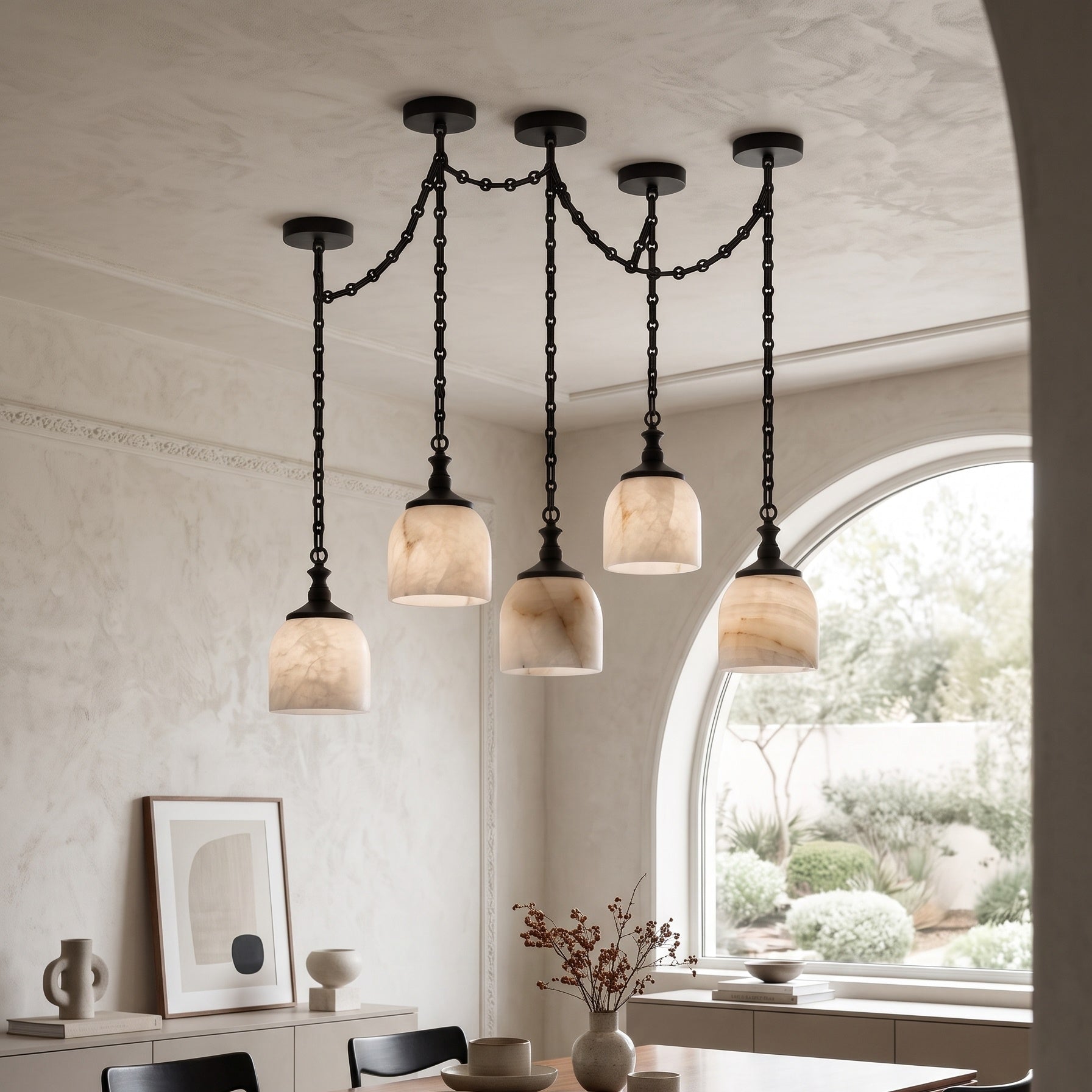Chart Chain Alabaster Chandelier
