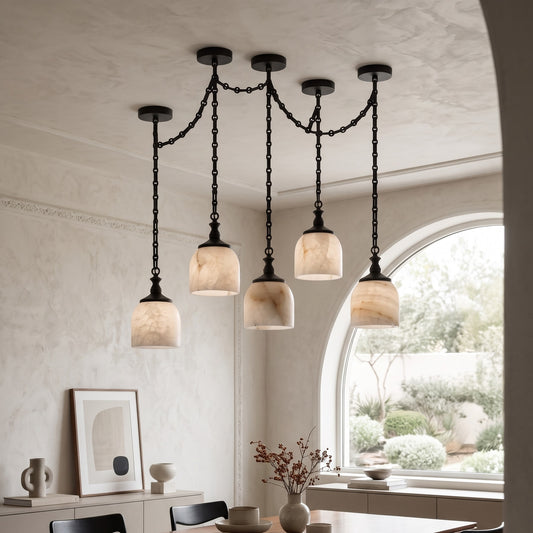 Chart Chain Alabaster Chandelier