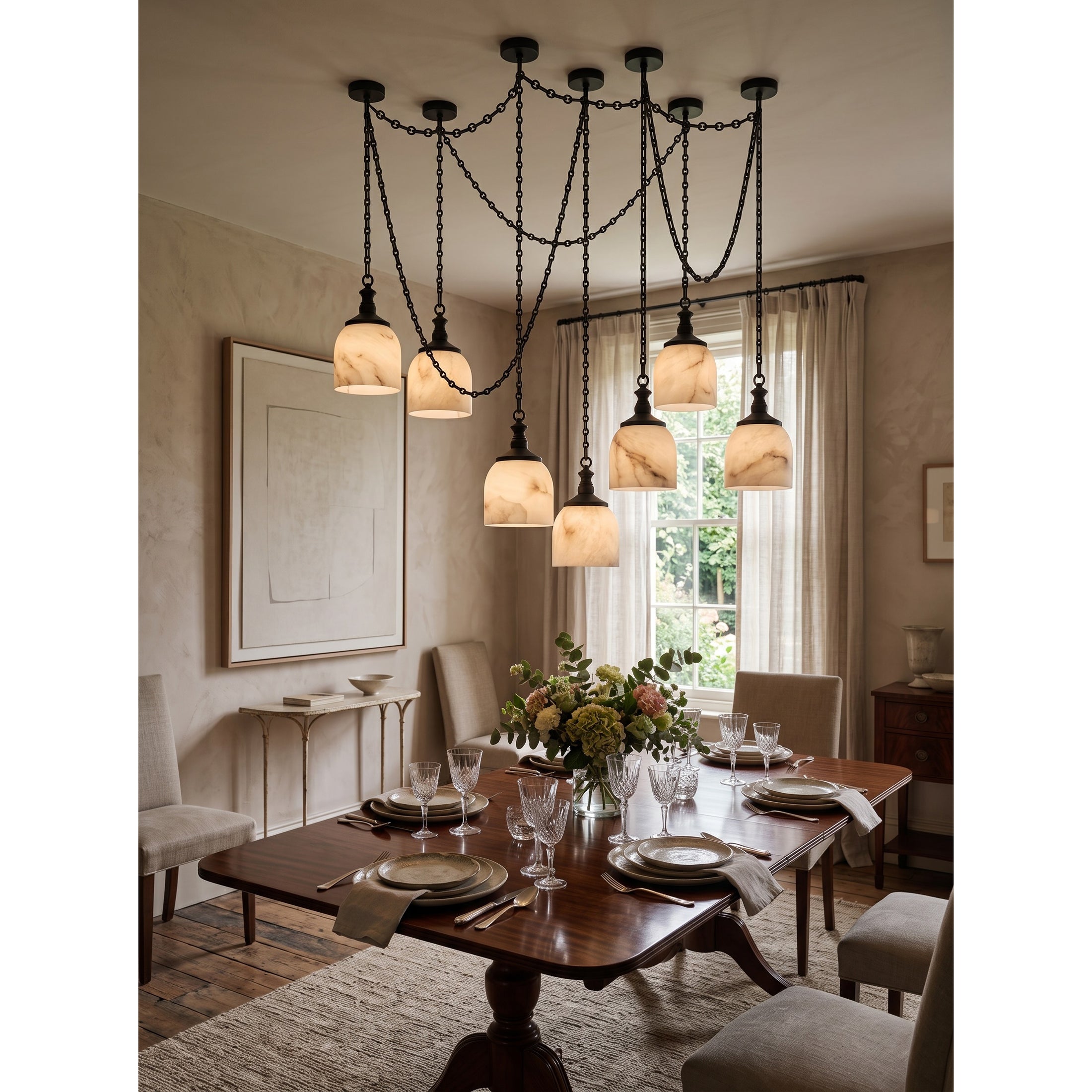 Chart Chain Alabaster Chandelier