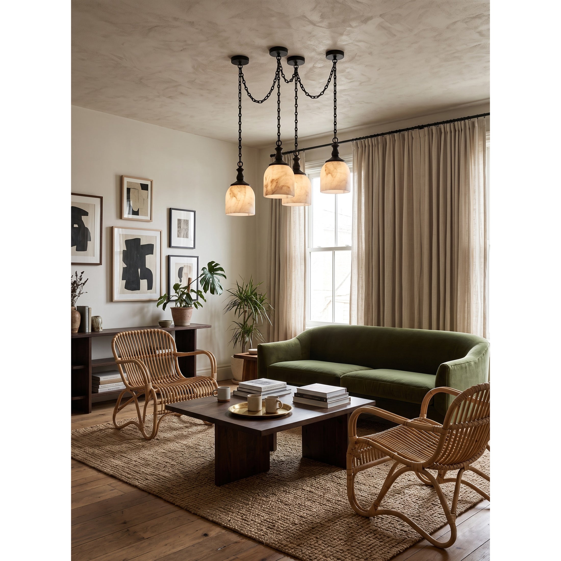 Chart Chain Alabaster Chandelier