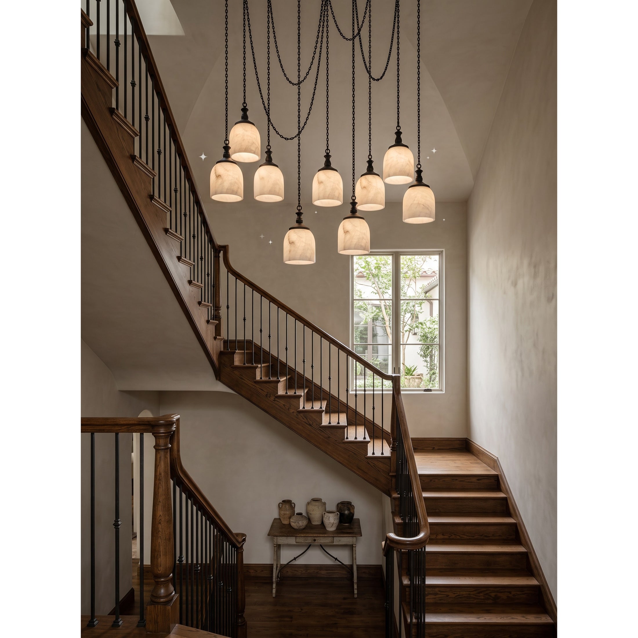 Chart Chain Alabaster Chandelier