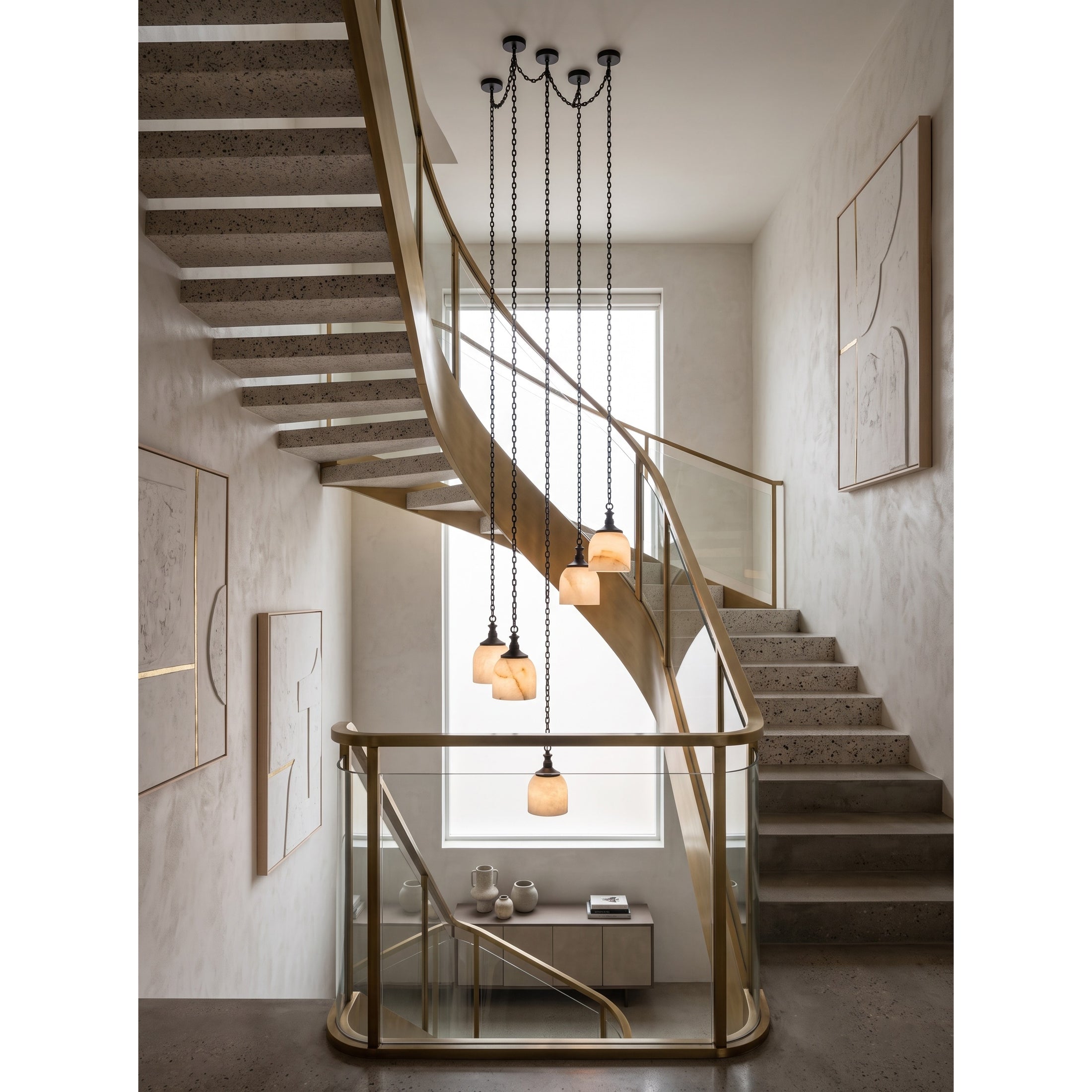 Chart Chain Alabaster Chandelier