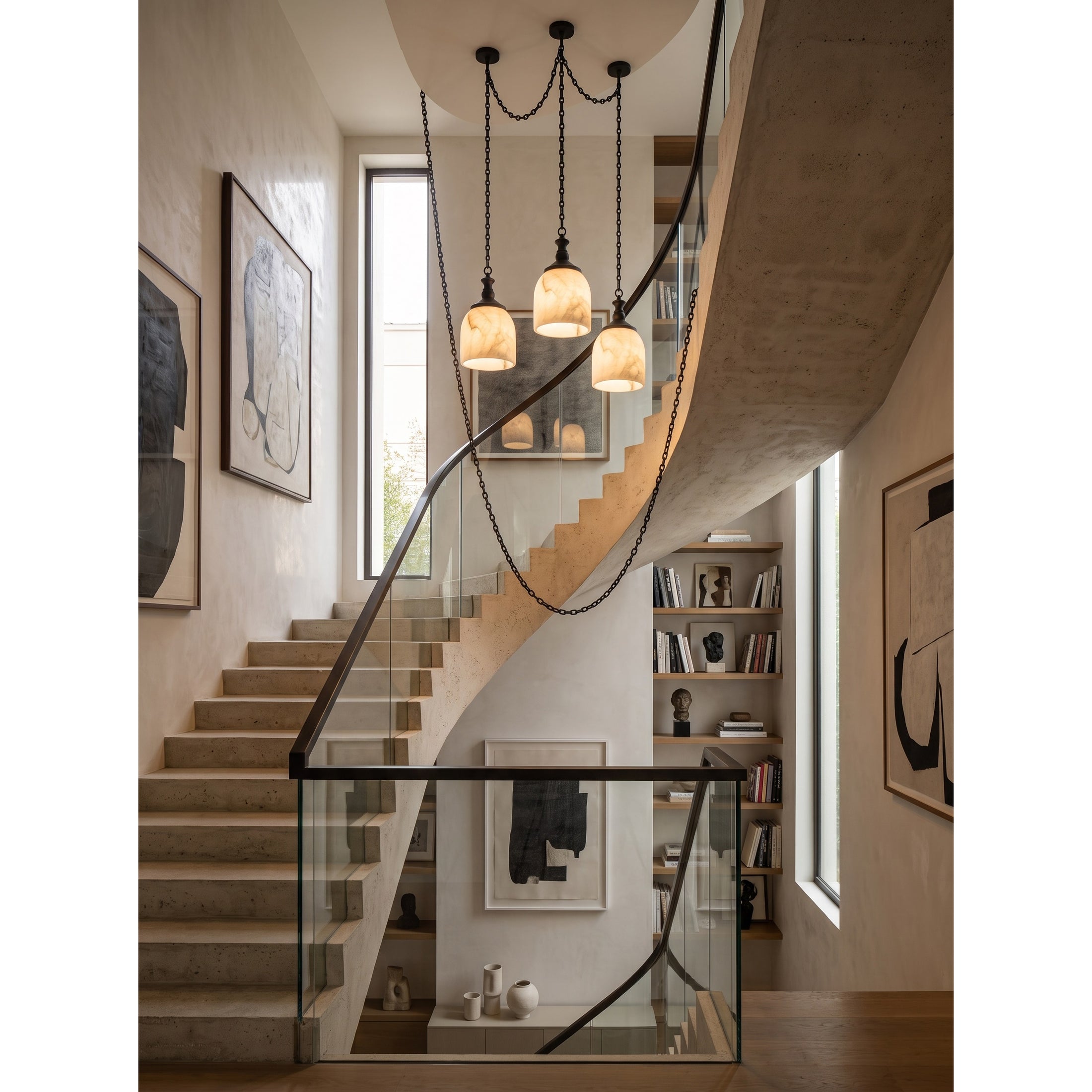 Chart Chain Alabaster Chandelier