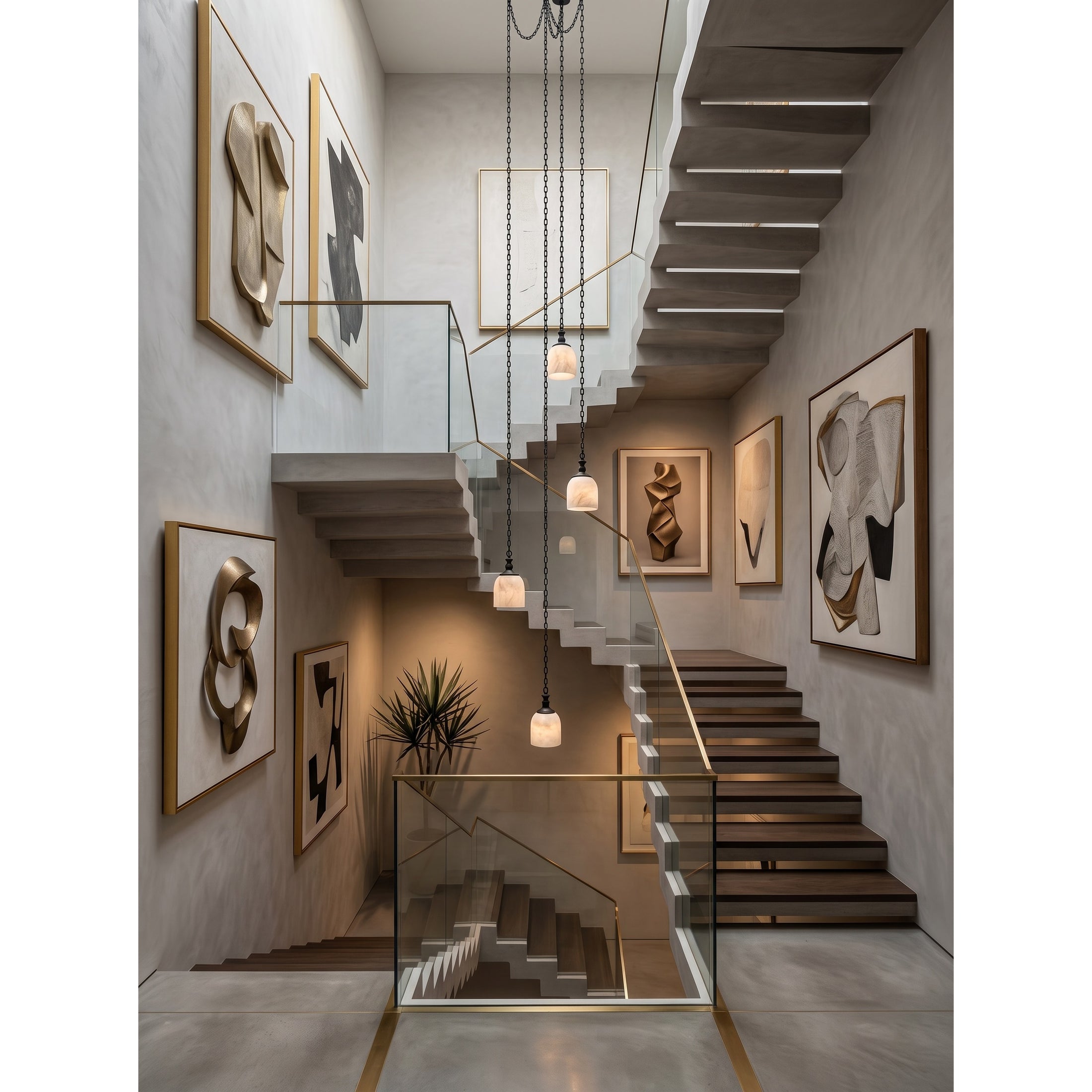 Chart Chain Alabaster Chandelier