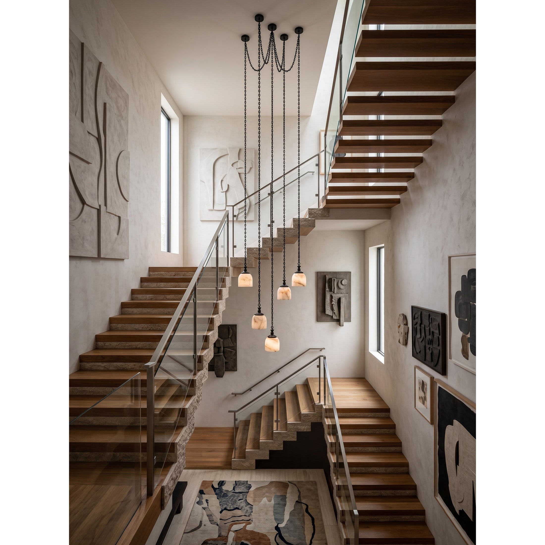 Chart Chain Alabaster Chandelier