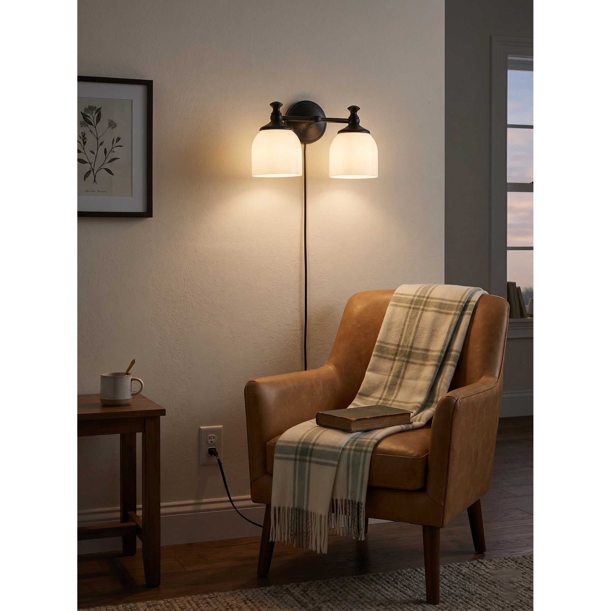 Chart Glass Plug-in Wall Sconce