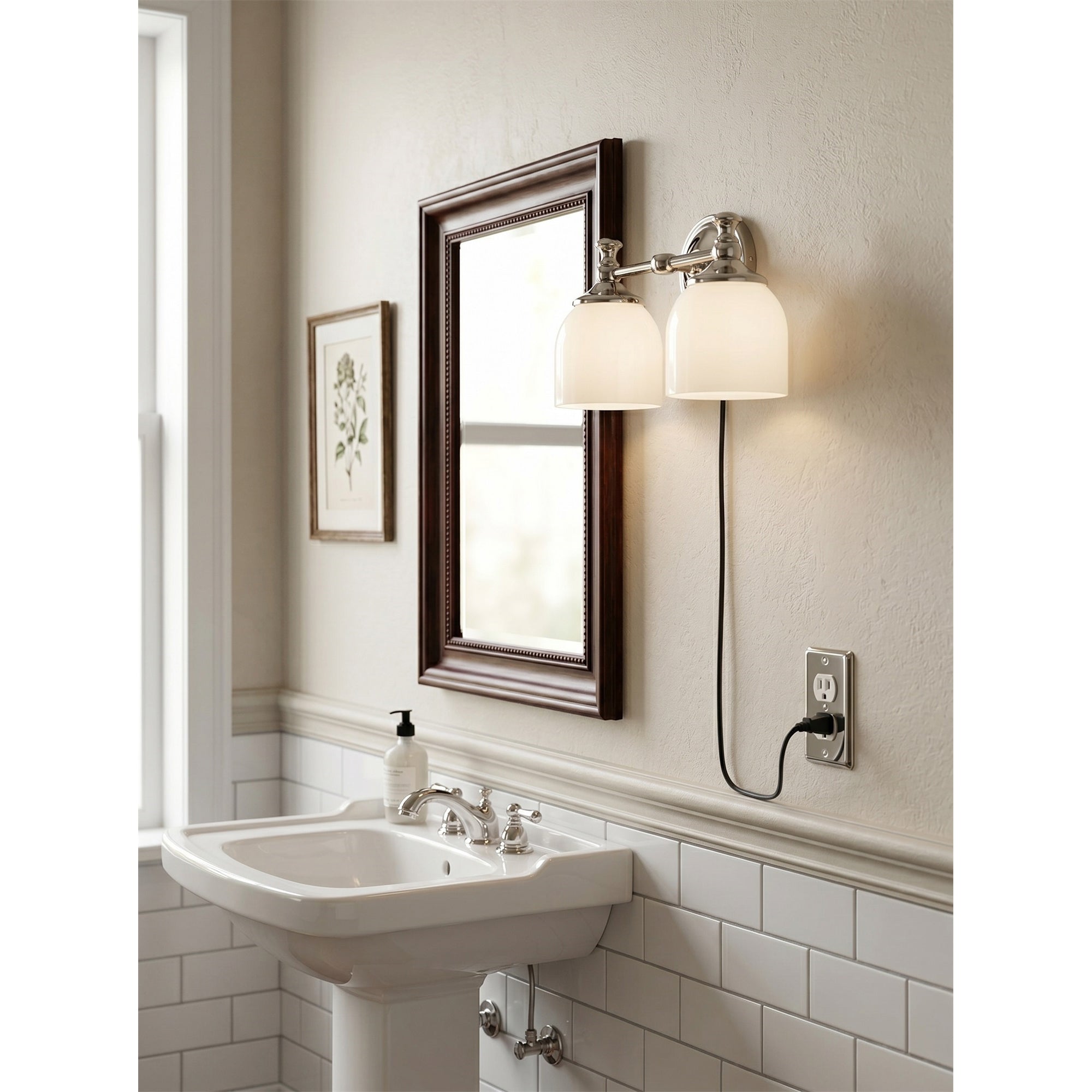 Chart Glass Plug-in Wall Sconce
