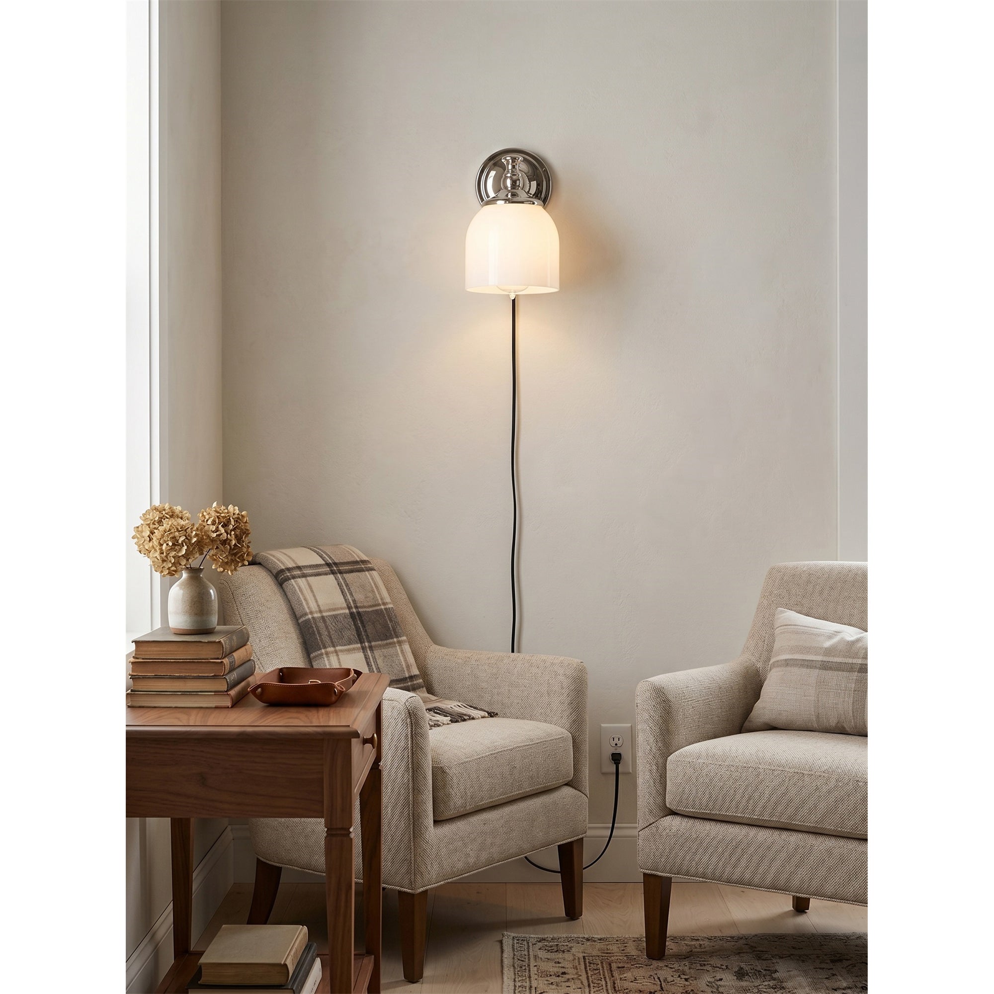 Chart Glass Plug-in Wall Sconce