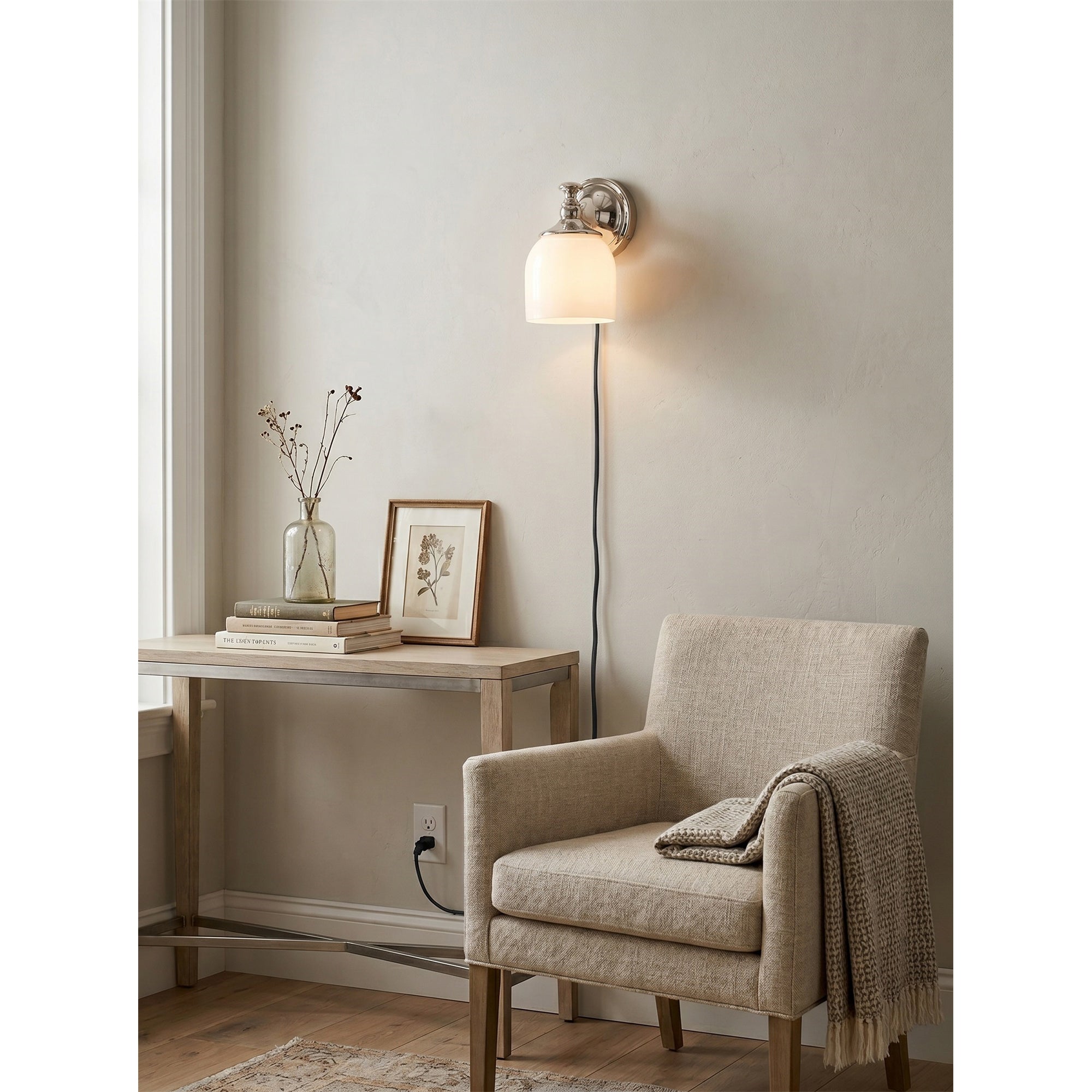 Chart Glass Plug-in Wall Sconce