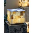 Load image into Gallery viewer, Checkerboard Alabaster Table Lamp
