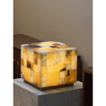 Load image into Gallery viewer, Checkerboard Alabaster Table Lamp
