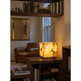 Load image into Gallery viewer, Checkerboard Alabaster Table Lamp
