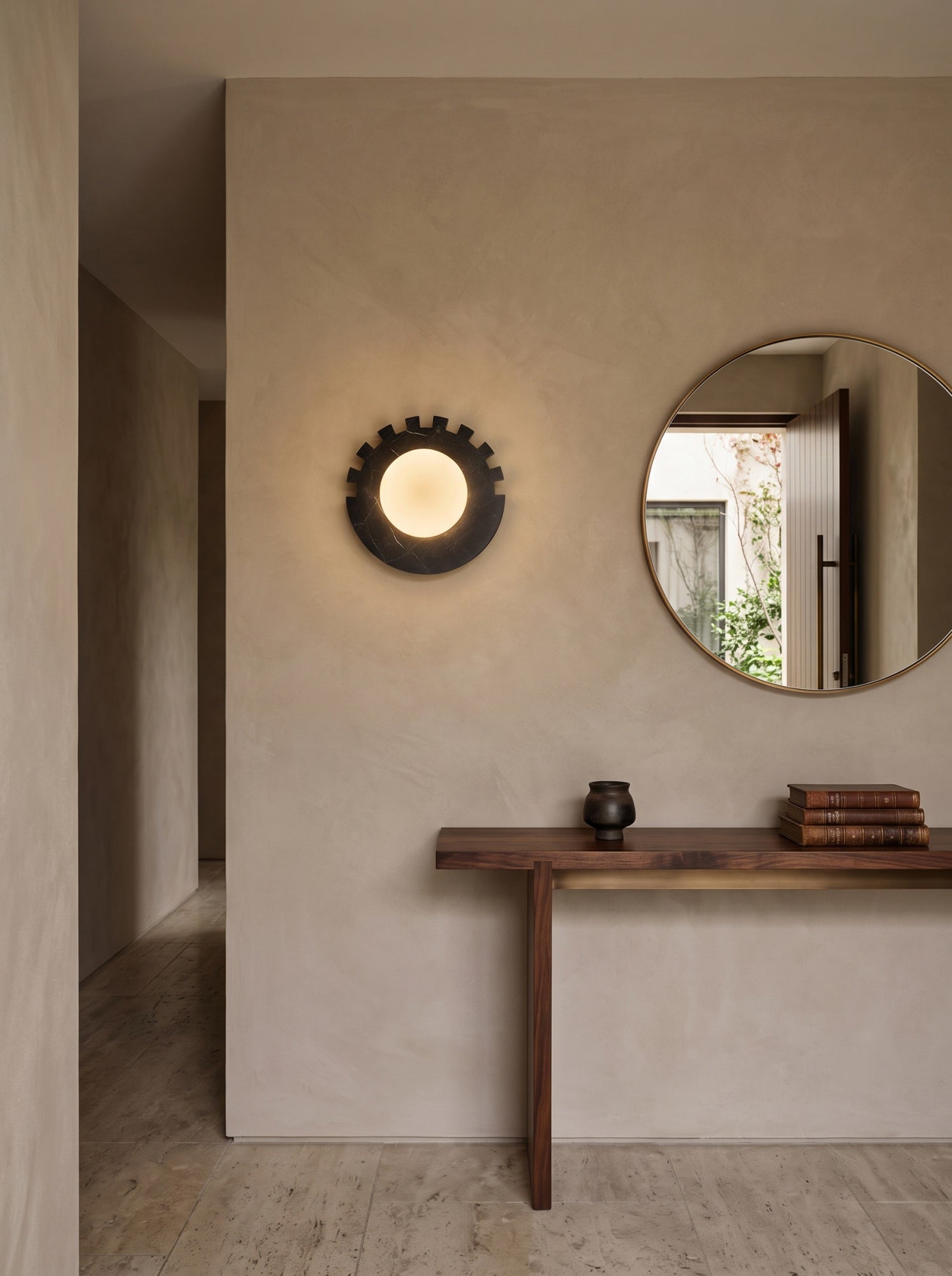 Checkered Disc Wall Sconce