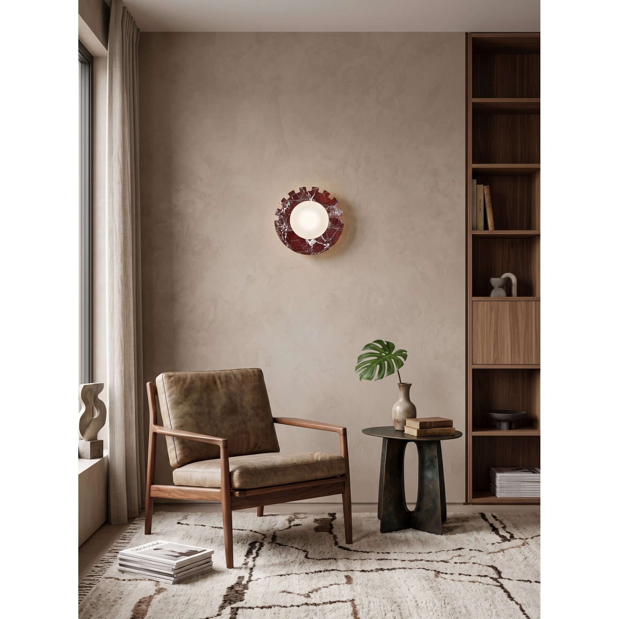 Checkered Disc Wall Sconce