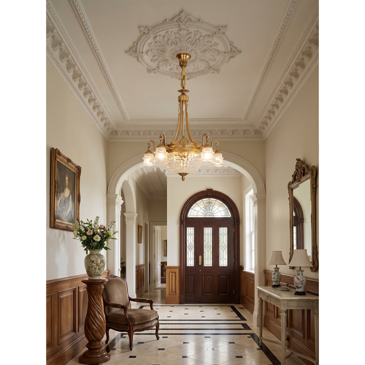 Cliveden Tulip Basket Chandelier